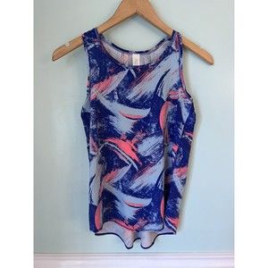 Ivivva Pick Up‎ the Pleat tank 12 Pink Purple Geometric